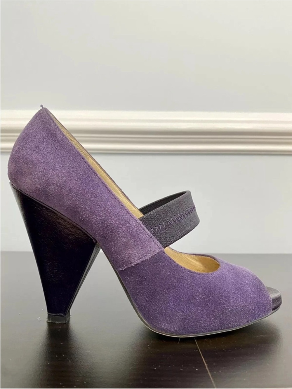 Michael Kors Purple Suede Mary Jane High Heel Pumps size 6